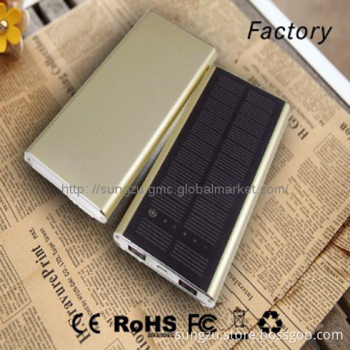 2014 dual usb solar power bank for mobile phone battery charger
